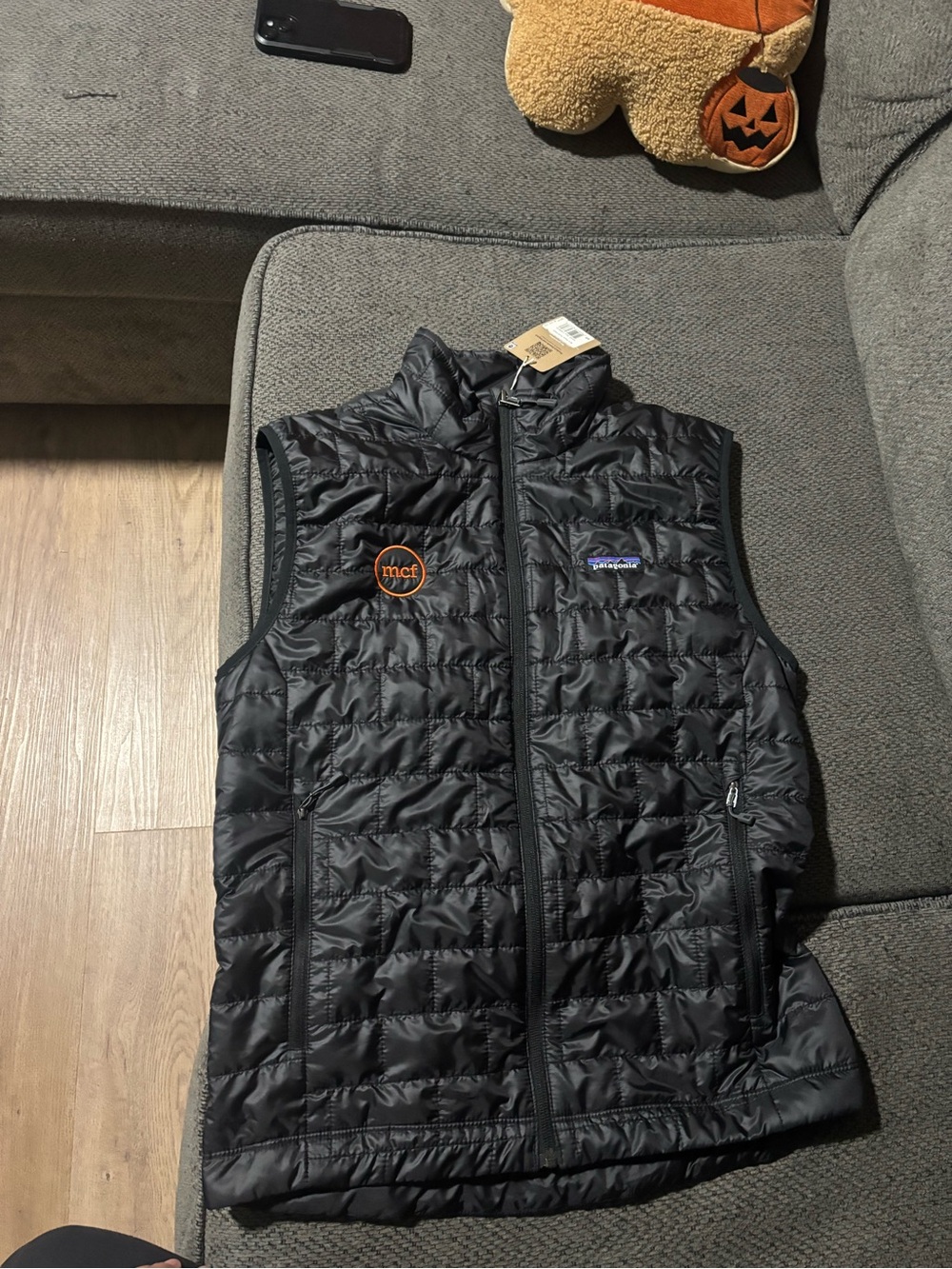 Patagonia Men’s Nano Puff Vest with Orange Accent